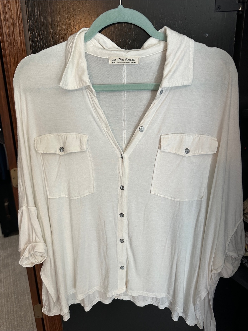 We The Free  Cream Lightweight Button-Down Shirt